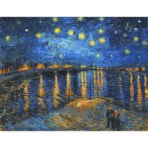 24''x36'' Van Gogh Starry Night Over the Rhone Oil Paintings, Printed on Canvas